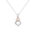 Sterling Silver Cubic Zirconia Rose Gold Plated Necklace - Hypoallergenic Sterling Silver Jewellery by Aeon