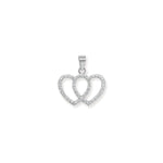 Sterling Silver Double Heart Necklace - Hypoallergenic Sterling Silver Jewellery by Aeon - 21mm * 20mm