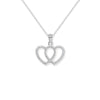 Sterling Silver Double Heart Necklace - Hypoallergenic Sterling Silver Jewellery by Aeon - 21mm * 20mm