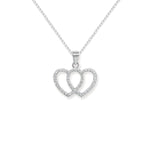 Sterling Silver Double Heart Necklace - Hypoallergenic Sterling Silver Jewellery by Aeon - 21mm * 20mm