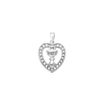 Sterling Silver Heart with Host Chalice Pendant Necklace - Hypoallergenic Sterling Silver Jewellery by Aeon - 23mm * 16mm