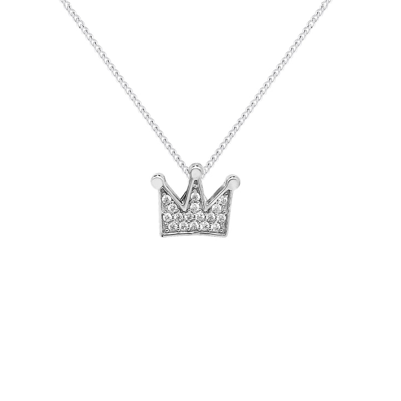 Sterling Silver Pendant Crown Drop, Necklace - Hypoallergenic Sterling Silver Jewellery  10mm * 12mm