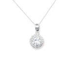 Sterling Silver White Cubic Zirconia Necklace - Hypoallergenic Sterling Silver Jewellery by Aeon