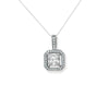 Sterling Silver White Cubic Zirconia Square Necklace - Hypoallergenic Sterling Silver Jewellery by Aeon