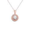 Sterling Silver Cubic Zirconia Rose Gold Plated Necklace - Hypoallergenic Sterling Silver Jewellery by Aeon  22mm * 14mm