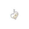 Sterling Silver Two Tone Heart Necklace - Hypoallergenic Sterling Silver Jewellery by Aeon - 26mm * 20mm