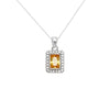 Sterling Silver Yellow Cubic Zirconia Necklace - Hypoallergenic Sterling Silver Jewellery by Aeon
