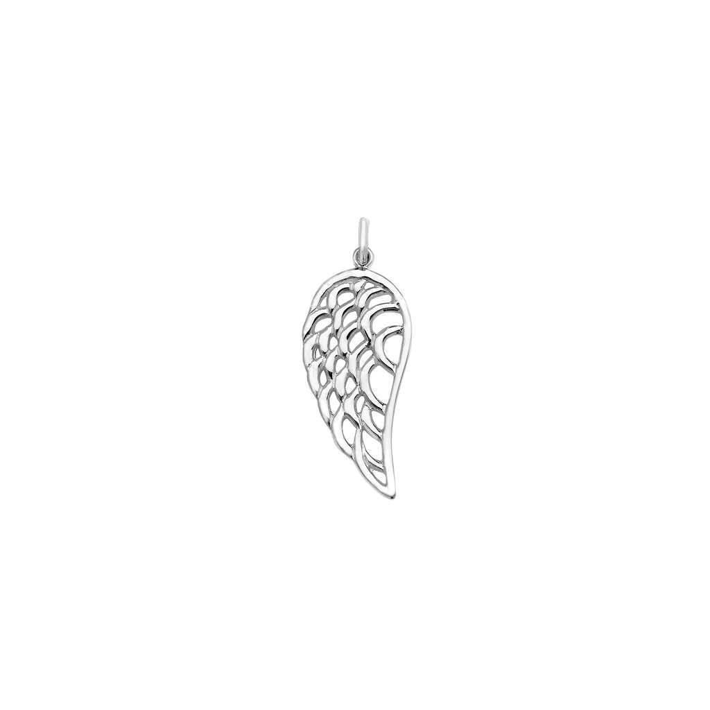 Sterling Silver Cut Out Angel Wing Necklace - Hypoallergenic Sterling Silver Jewellery  40mm * 15mm