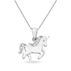 Sterling Silver Childrens Unicorn Pendant with  on 16" Necklace.  Suitable for children.