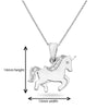 Sterling Silver Childrens Unicorn Pendant with  on 16" Necklace.  Suitable for children.