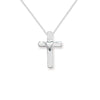 Sterling Silver Cross With Heart Necklace - Hypoallergenic Sterling Silver Jewellery by Aeon - 17mm * 11mm