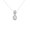 Sterling Silver White Cubic Zirconia Drop Necklace - Hypoallergenic Sterling Silver Jewellery by Aeon