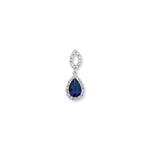 Sterling Silver Cubic Zirconia with SapphireTeardrop Necklace - Hypoallergenic Sterling Silver Jewellery by Aeon