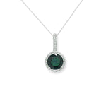 Sterling Silver White & Green Cubic Zirconia Necklace - Hypoallergenic Sterling Silver Jewellery by Aeon