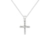 Sterling Silver Cubic Zirconia Cross With Heart Necklace - Hypoallergenic Sterling Silver Jewellery by Aeon - 24mm * 14mm