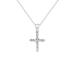 Sterling Silver Cubic Zirconia Cross With Heart Necklace - Hypoallergenic Sterling Silver Jewellery by Aeon - 24mm * 14mm