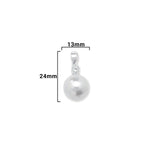 Sterling Silver Synthetic Pearl Pendant with Cubic Zirconia Necklace - Hypoallergenic Sterling Silver Jewellery by Aeon