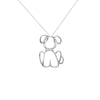 Sterling Silver White  Dog Necklace - Hypoallergenic Sterling Silver Pendant Jewellery -20mm * 16mm