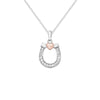 Sterling Silver Horseshoe Necklace - Hypoallergenic Sterling Silver Pendant -  Jewellery for Women - 24mm * 14mm