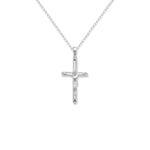 Sterling Silver Soldered Hollow Cross Necklace - Hypoallergenic Sterling Silver Jewellery by Aeon - 58mm * 30mm