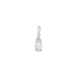 Sterling Silver White Cubic Zirconia Opal Drop Necklace - Hypoallergenic Sterling Silver Jewellery by Aeon