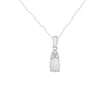 Sterling Silver White Cubic Zirconia Opal Drop Necklace - Hypoallergenic Sterling Silver Jewellery by Aeon