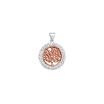 Sterling Silver Rose Gold Tree Of Life Necklace - Hypoallergenic Sterling Silver Jewellery by Aeon- 27mm * 20mm