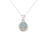 Sterling Silver Light Blue Cubic Zirconia Necklace - Hypoallergenic Sterling Silver Jewellery by Aeon