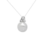 Sterling Silver Cubic Zirconia Pearl Necklace - Hypoallergenic Sterling Silver Jewellery by Aeon