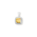 Sterling Silver Citrine Cubic Zirconia Necklace - Hypoallergenic Sterling Silver Jewellery by Aeon