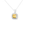 Sterling Silver Citrine Cubic Zirconia Necklace - Hypoallergenic Sterling Silver Jewellery by Aeon