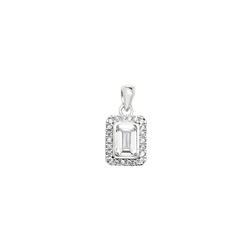 Sterling Silver White Cubic Zirconia Necklace - Hypoallergenic Sterling Silver Jewellery by Aeon