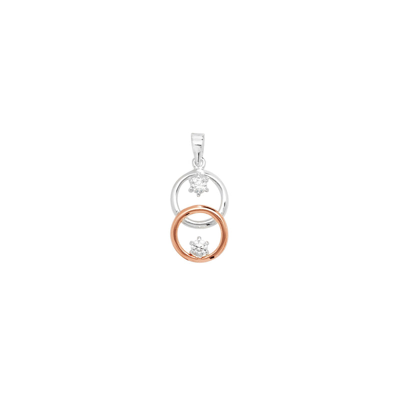 Sterling Silver Cubic Zirconia Rose Gold Gold Necklace - Hypoallergenic Sterling Silver Jewellery by Aeon