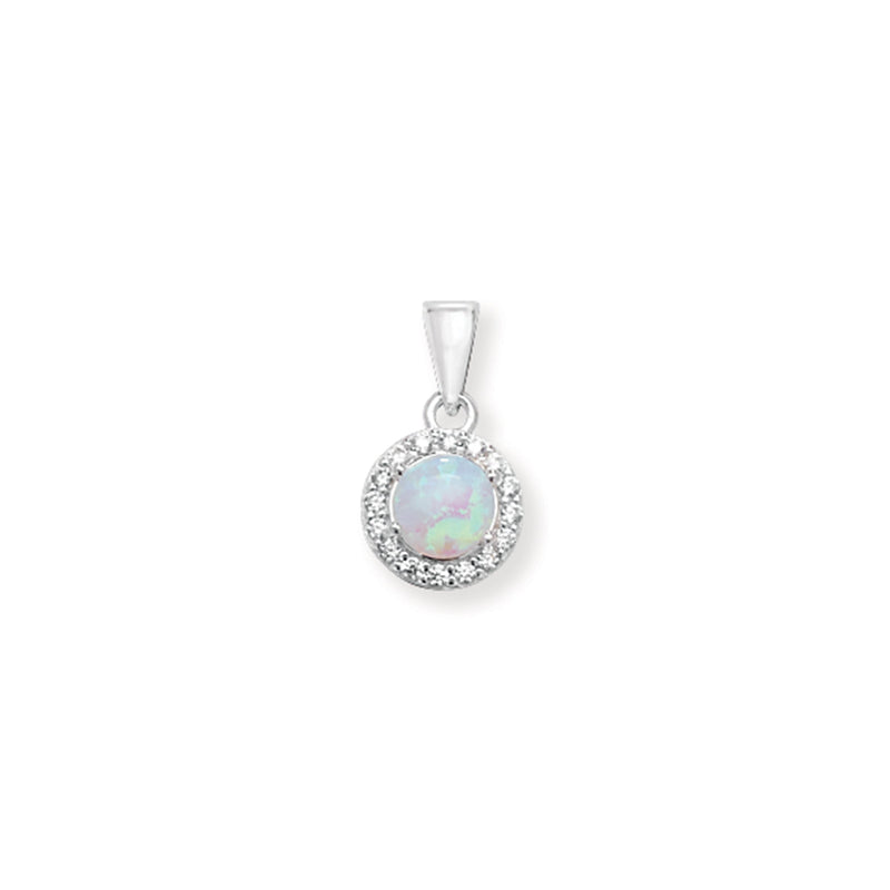 Sterling Silver Cubic Zirconia Opal Necklace - Hypoallergenic Sterling Silver Jewellery by Aeon