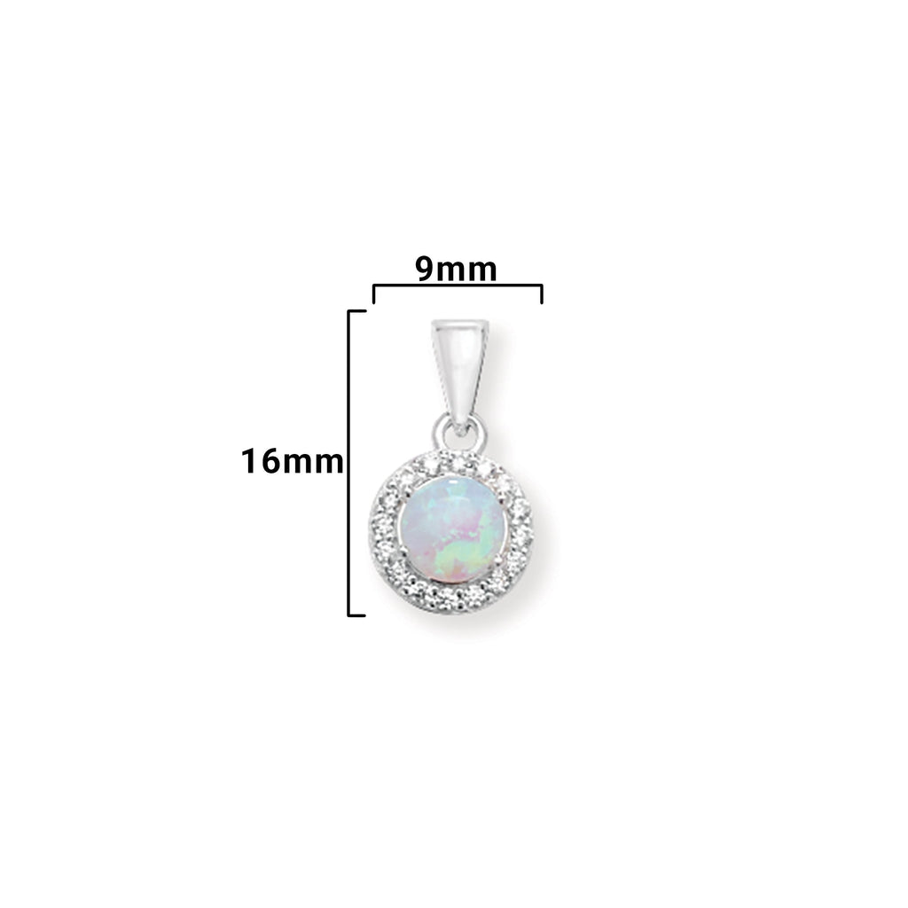 Sterling Silver Cubic Zirconia Opal Necklace - Hypoallergenic Sterling Silver Jewellery by Aeon