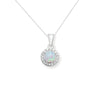 Sterling Silver Cubic Zirconia Opal Necklace - Hypoallergenic Sterling Silver Jewellery by Aeon