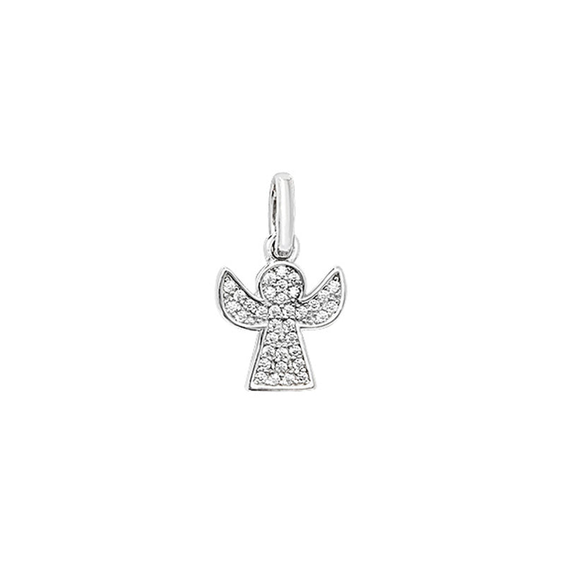 Sterling Silver Angel Pendant with Cubic Zirconia Necklace - Hypoallergenic Sterling Silver Jewellery by Aeon 20mm * 12mm