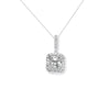 Sterling Silver Square Cubic Zirconia Drop Necklace - Hypoallergenic Sterling Silver Jewellery by Aeon