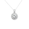 Sterling Silver Round White Cubic Zirconia Necklace - Hypoallergenic Sterling Silver Jewellery by Aeon