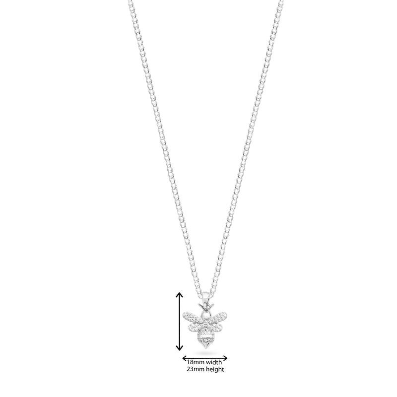 Sterling Silver Bee Necklace on Adjustable Chain