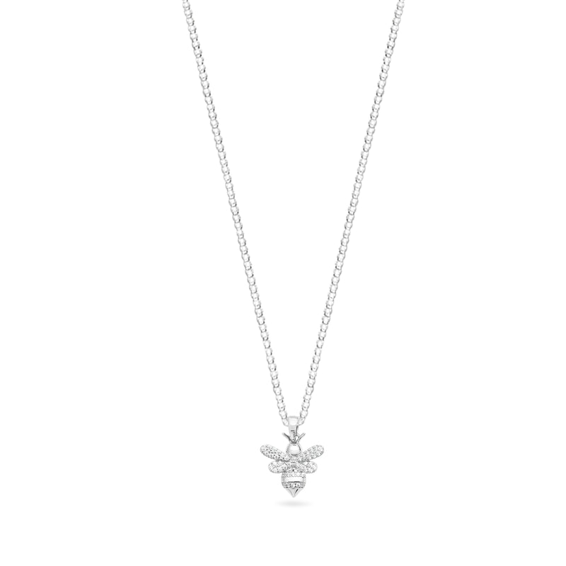 Sterling Silver Bee Necklace on Adjustable Chain