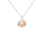 Sterling Silver Rose Gold Plated Ball Necklace - Hypoallergenic Sterling Silver Jewellery by Aeon 16mm * 12mm