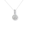 Sterling Silver Small Round Cubic Zirconia Drop Necklace - Hypoallergenic Sterling Silver Jewellery by Aeon