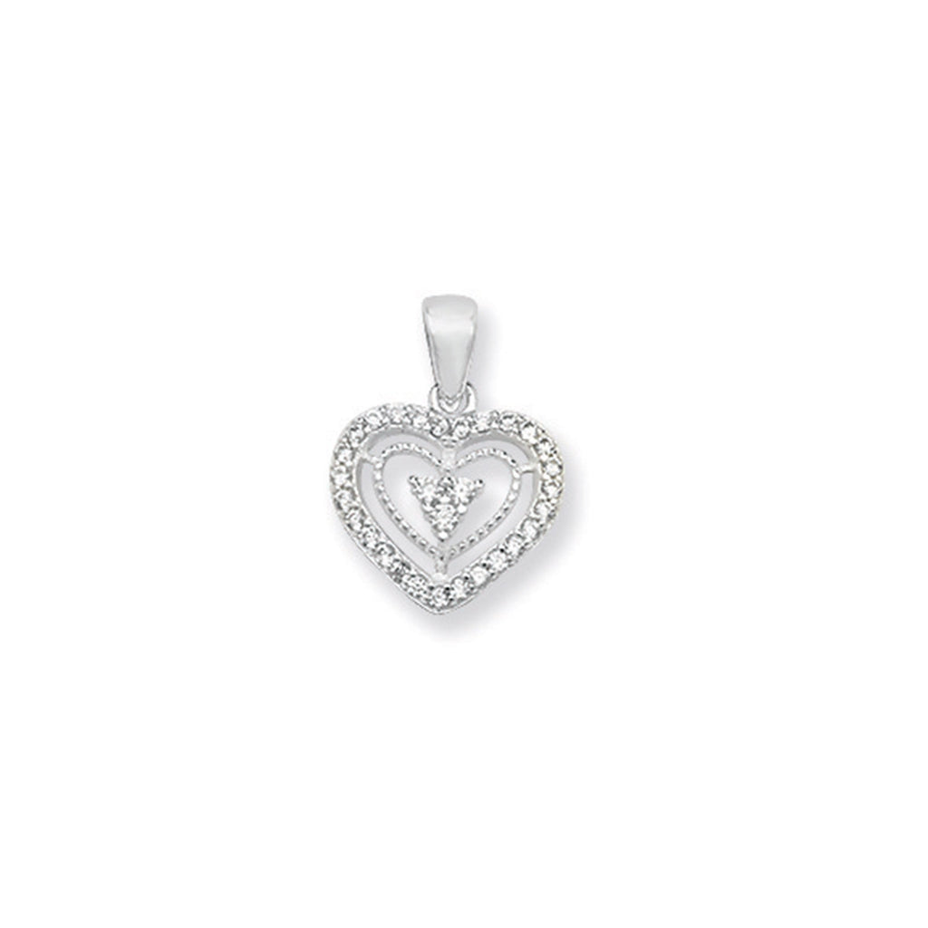 Sterling Silver Fancy 3 Heart Necklace - Hypoallergenic Sterling Silver Jewellery by Aeon - 12mm * 12mm