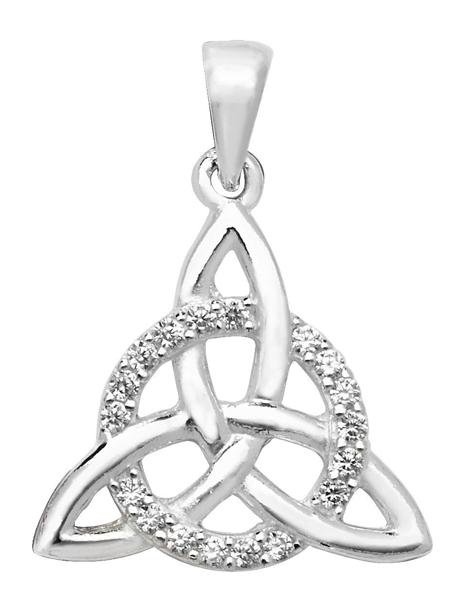 Sterling Silver Celtic Disc Trinity Knot Necklace - Hypoallergenic Jewellery for Women - 25mm * 19mm