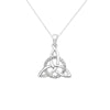 Sterling Silver Celtic Disc Trinity Knot Necklace - Hypoallergenic Jewellery for Women - 25mm * 19mm