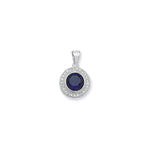 Sterling Silver Sapphire Cubic Zirconia Necklace - Hypoallergenic Sterling Silver Jewellery by Aeon