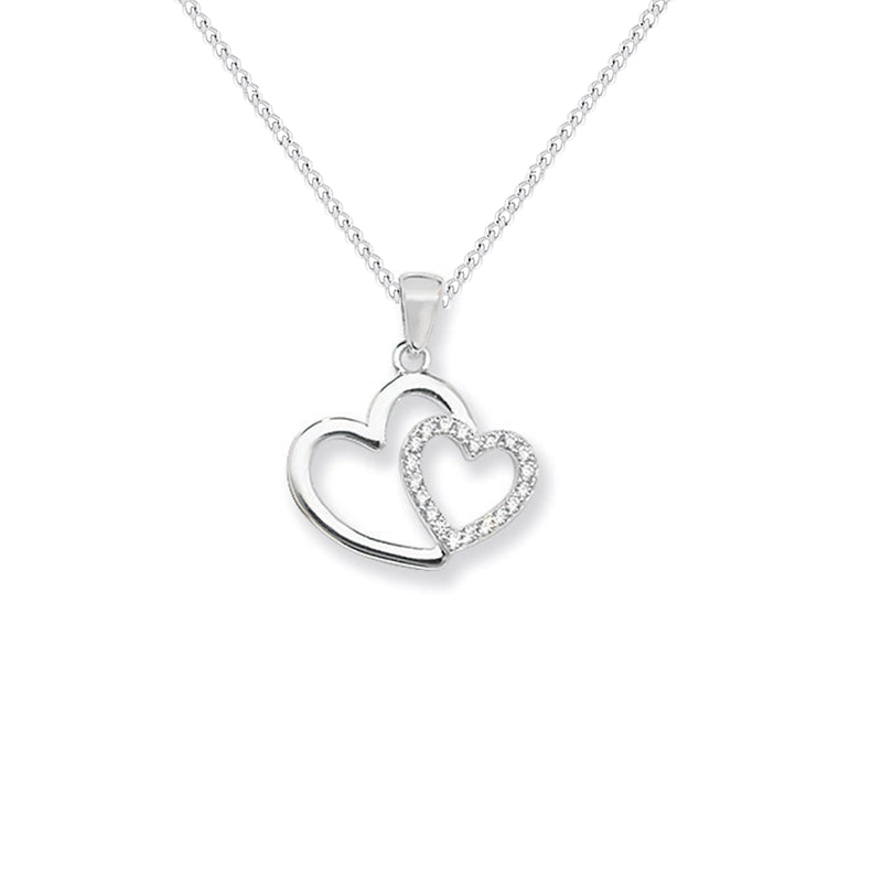 Sterling Silver Heart Necklace - Hypoallergenic Sterling Silver Jewellery by Aeon - 20mm * 17mm