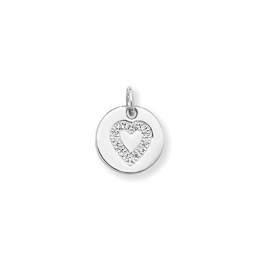 Sterling Silver Heart Stamp Necklace - Hypoallergenic Sterling Silver Jewellery by Aeon - 15mm * 12mm