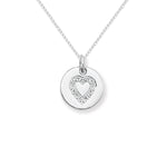 Sterling Silver Heart Stamp Necklace - Hypoallergenic Sterling Silver Jewellery by Aeon - 15mm * 12mm